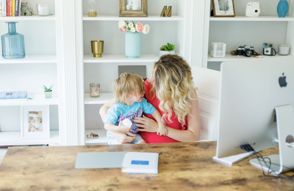 working from home with small children